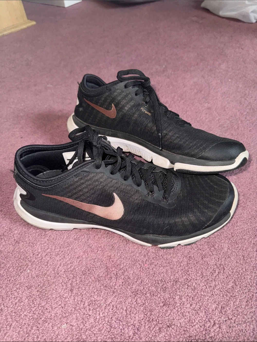 Nike Women’s Black and Rose Gold Training Sneakers
